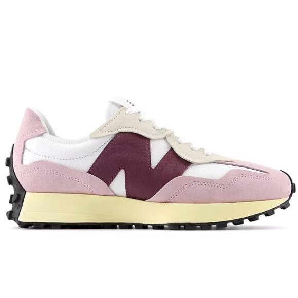 New Balance 327 "2025" Unisex W7 / M5.5 Leather Sneaker Shoes Leather White Pink - Picture 3 of 10